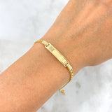 Pulso Chino 7gr / 19.5cm / 3.7mm Placa Rectangular Lineas Paralelas Oro Amarillo +0 ©