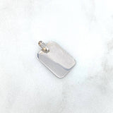 Dije Placa Rectangular 0.85gr / 2.1cm-1.3cm / Oro Blanco