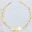 Pulso Bebé Aro Seguido Placa Nube 1.4 g / 15 - 13.5 cm / 2.3 mm Oro Amarillo 18K