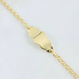 Pulso Bebé Aro Seguido Placa Nube 1.45 g / 15.5 - 14 cm / 2.3 mm Oro Amarillo 18K