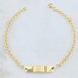 Pulso Bebé Aro Seguido Placa Rectangular 1.4gr / 14cm-15.5cm / Oro Amarillo 18K ©