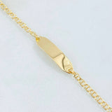 Pulso Bebé Aro Seguido Placa Rectangular Curva 1.35gr / 14cm-15cm / Oro Amarillo 18K ©