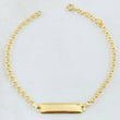 Pulso Bebé Aro Seguido Placa Rectangular 1.2gr / 12cm-13.5cm / Oro Amarillo 18K