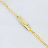 Pulso Bebé Aro Seguido Placa Rectangular  1.25gr / 12.5cm-14cm / Oro Amarillo 18K