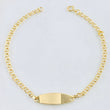 Pulso Bebé Aro Seguido Placa Rectangular Ovalada 1.3gr / 13.5cm-15cm / Oro Amarillo 18K ©