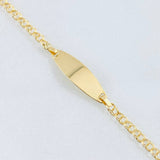 Pulso Bebé Aro Seguido Placa Rectangular Ovalada 1.2gr / 12.5cm-14cm / Oro Amarillo 18K ©