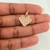Dije Cuadricula Corazon 2.05gr / 2.2cm / Oro Amarillo 18K