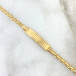 Pulso Chino 4.95gr / 19cm / 3.2mm Placa Rectangular Lineas Paralelas Oro Amarillo +0 ©