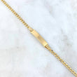 Pulso Cubano 3.85gr / 19cm / 3mm Placa Rectangular Lineas Paralelas Oro Amarillo +0