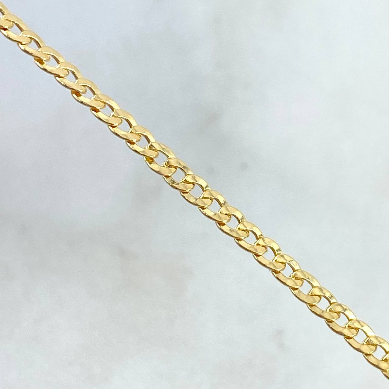 Tobillera Cubana 1.95gr / 24.5cm / 2mm Oro Amarillo +1 18K *