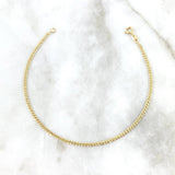 Tobillera Cubana 1.95gr / 24.5cm / 2mm Oro Amarillo +1 18K *