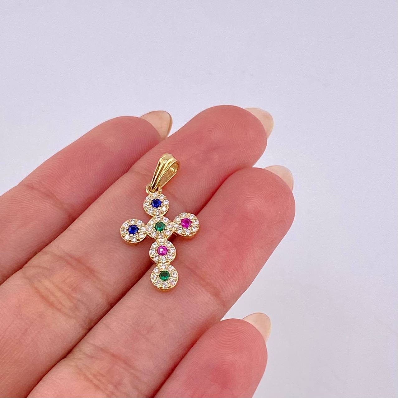 Dije Cruz Tupida 1.55 g / 2.5 cm Oro Amarillo 18K