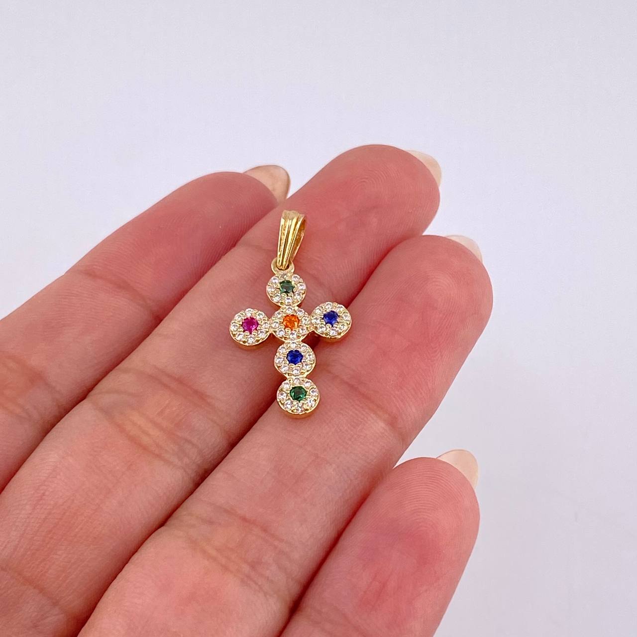 Dije Cruz Tupida 1.5 g / 1 in Oro Amarillo 18K