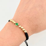 Pulsera Piedra Seis Garras 60pts Esmeralda 2.8gr / 1cm / 5mm Oro Amarillo 18K *