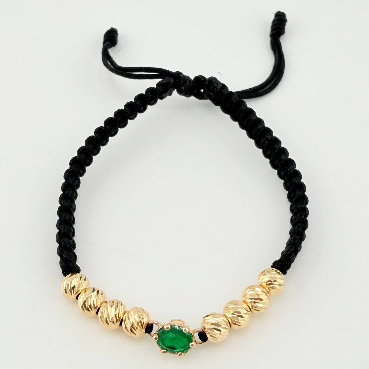 Pulsera Piedra Seis Garras 60pts Esmeralda 2.8gr / 1cm / 5mm Oro Amarillo 18K *