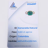 Pulsera Piedra Seis Garras 60pts Esmeralda 2.8gr / 1cm / 5mm Oro Amarillo 18K *