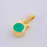 Dije Conejo 80pts Esmeraldas 2.2gr / 1.8cm / Oro Amarillo 18K *
