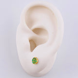 Topos Flor 14pts Esmeraldas 1.2gr / 5.45mm Oro Amarillo 18K *