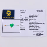 Anillo Solitario Corazon 45pts Esmeralda 9pts Diamantes 2.2gr / T6 1/2 / Oro Amarillo 18K ©