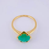 Anillo Solitario Gran Roca 2 Qts Esmeralda 3.6gr / T7 1/2 / Oro Amarillo 18K ©