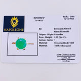 Anillo Solitario Gran Roca 2 Qts Esmeralda 3.6gr / T7 1/2 / Oro Amarillo 18K ©