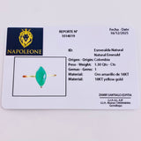 Anillo Solitario Rombo En Cetro 1.3 Qts Esmeralda 2gr / T7 3/4 / Oro Amarillo 18K ©