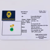 Dije Circulo Halo Tupido 30pts Esmeralda 20pts Diamantes 1.3gr / 1.5cm / Oro Amarillo 18K ©