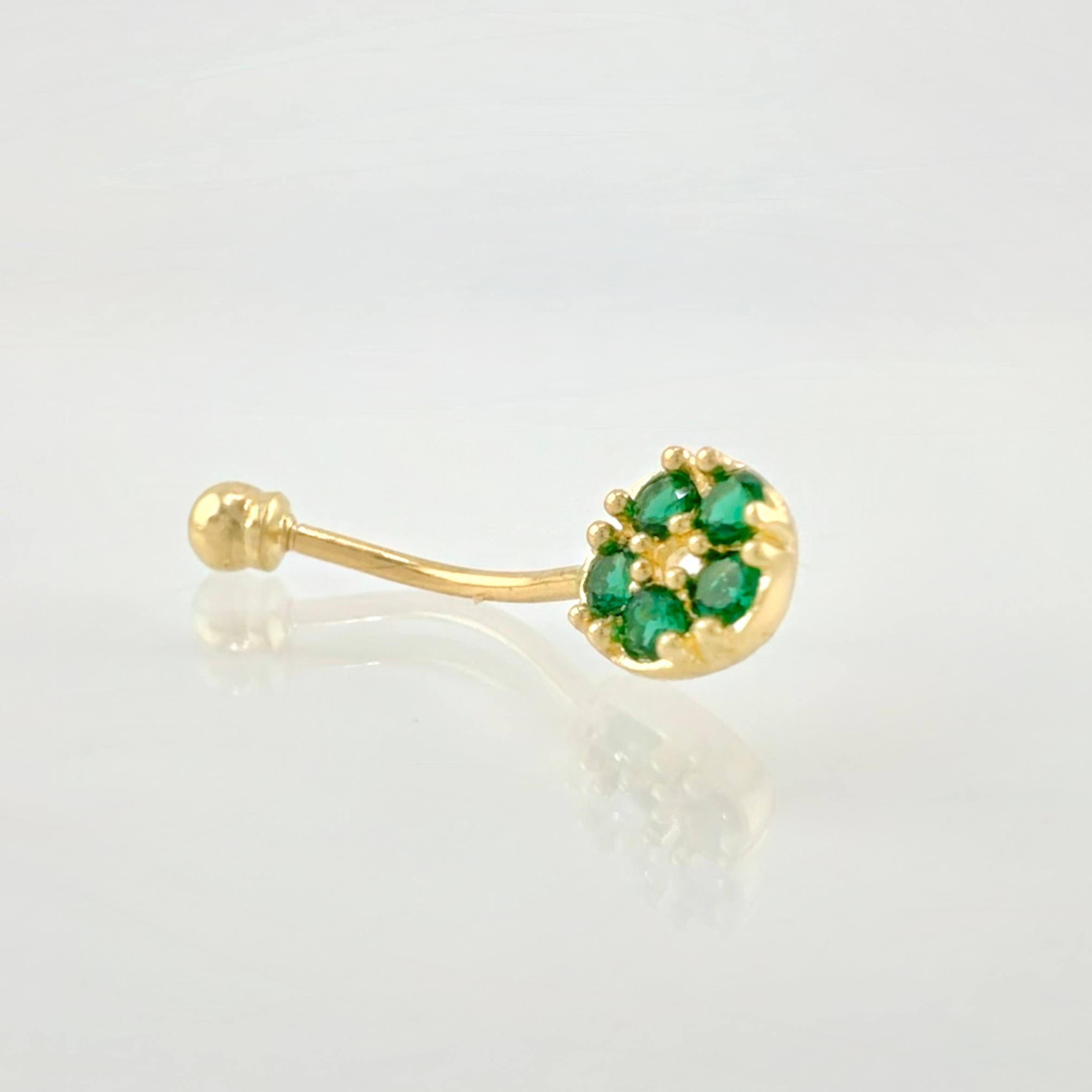 Piercing Ombligo Circulo Floral 0.8gr / 2.1cm / Oro Amarillo 18K ©