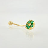 Piercing Ombligo Circulo Floral 0.8gr / 2.1cm / Oro Amarillo 18K ©