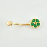 Piercing Ombligo Circulo Floral 0.75gr / 2.1cm / Oro Amarillo 18K