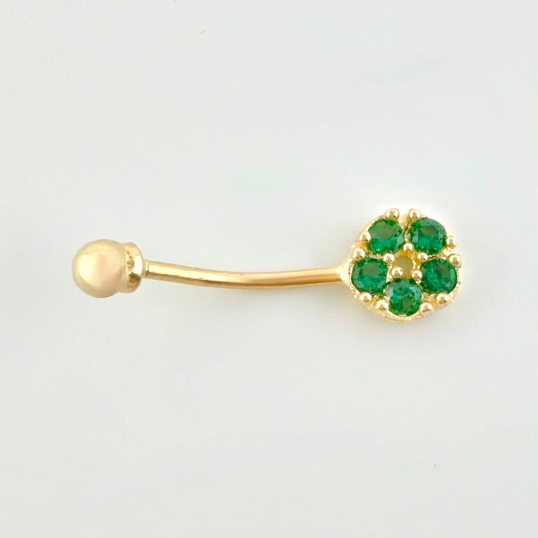 Piercing Ombligo Circulo Floral 0.8gr / 2.1cm / Oro Amarillo 18K ©