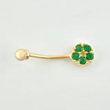 Piercing Ombligo Circulo Floral 0.8gr / 2.1cm / Oro Amarillo 18K ©