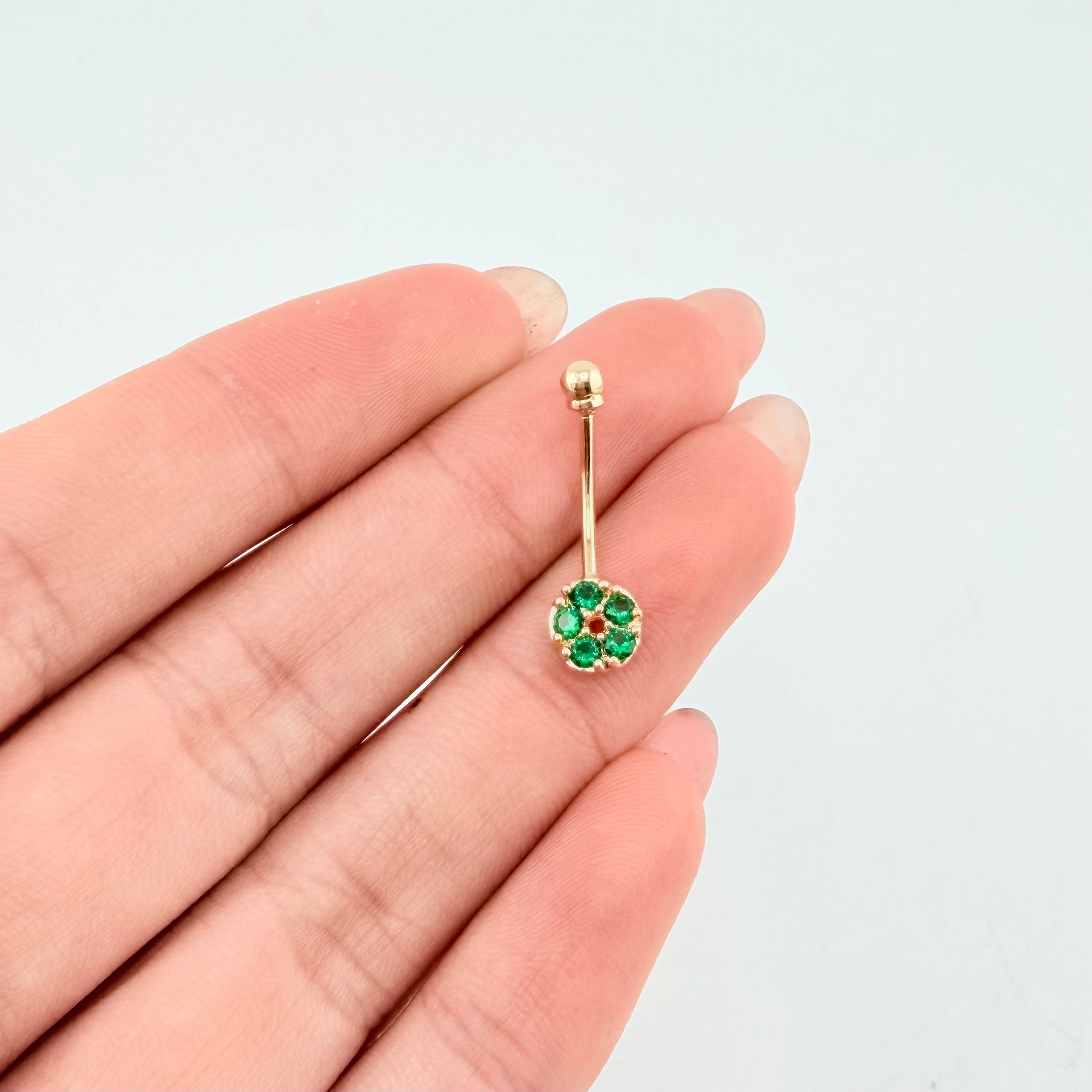 Piercing Ombligo Circulo Floral 0.75gr / 2.1cm / Oro Amarillo 18K