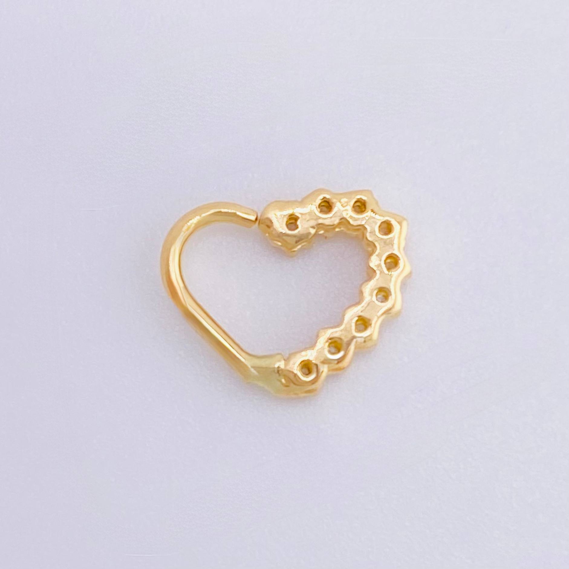 Piercing Corazon Medio 0.6gr / 9mm Oro Amarillo 18K *