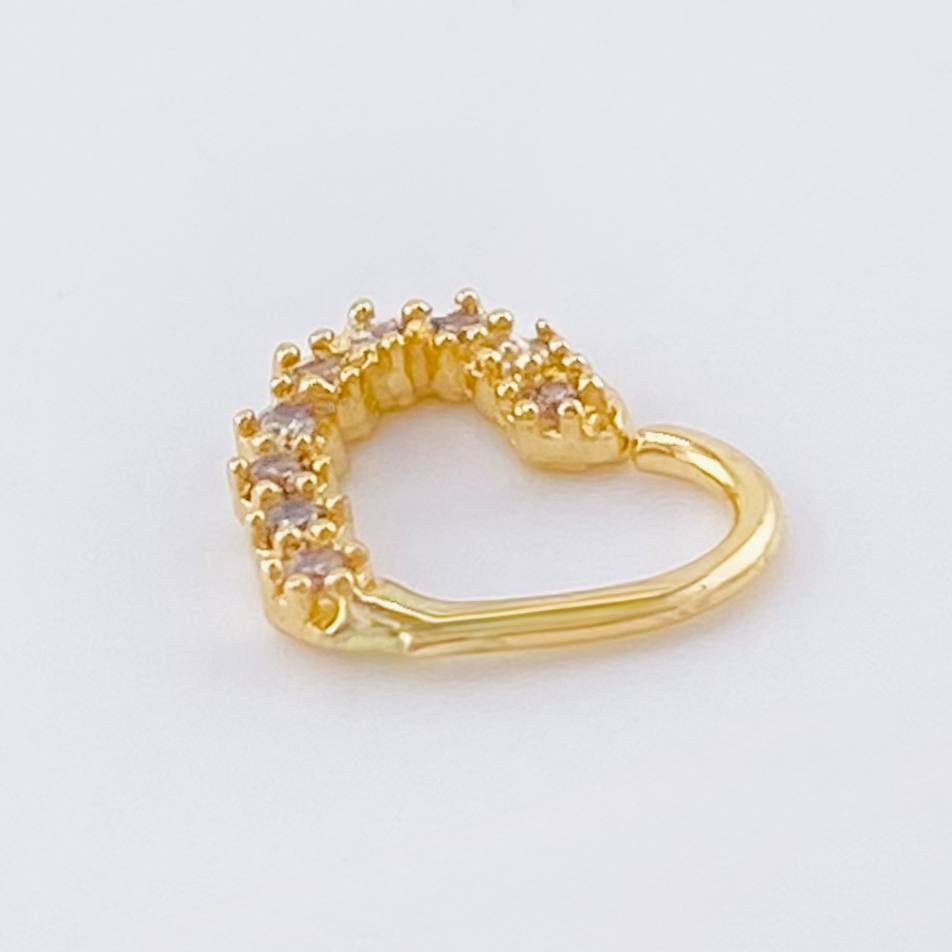 Piercing Corazon Medio 0.6gr / 9mm Oro Amarillo 18K *