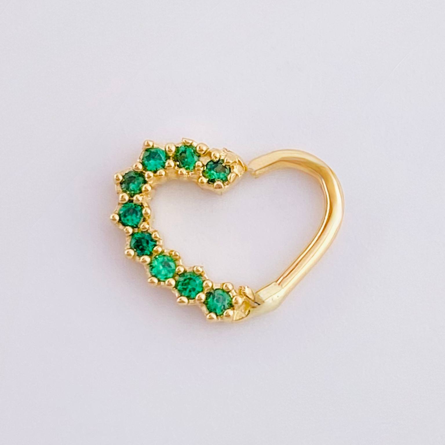 Piercing Corazon Medio 0.6gr / 9mm Oro Amarillo 18K *