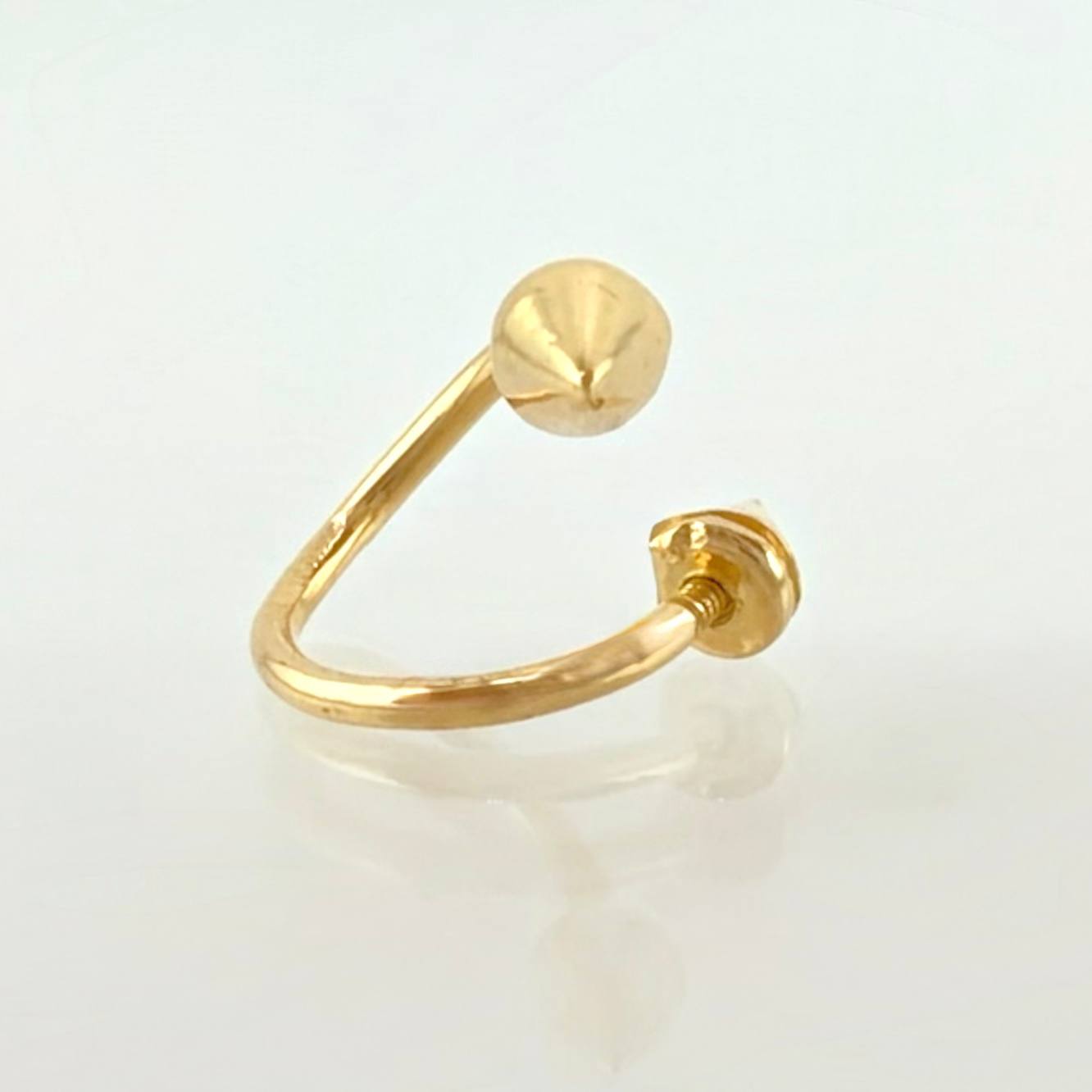 Piercing Punta Flecha Espiral 0.65gr / 1cm / Oro Amarillo 18K *