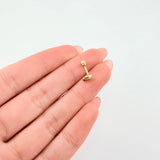 Piercing Destello Corazon 0.35gr / 1.1cm / Oro Amarillo 18K ©