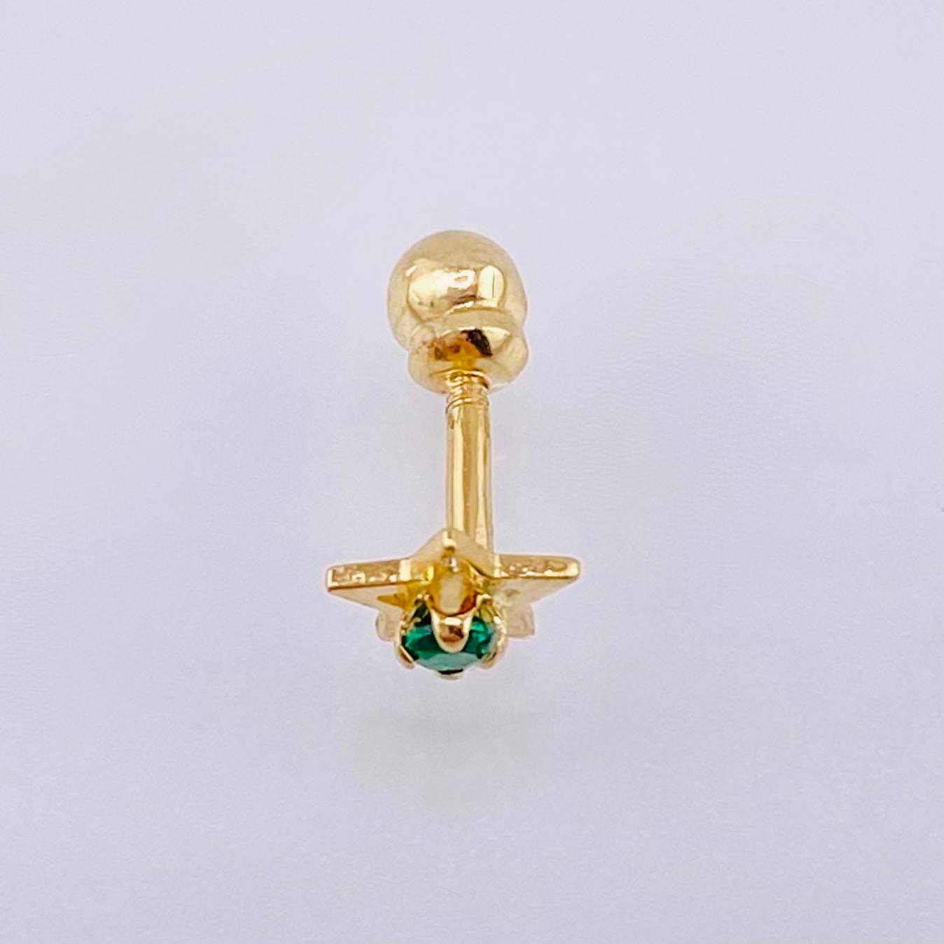 Piercing Chispa Estrella 0.3gr / 1.1cm / Oro Amarillo 18K *