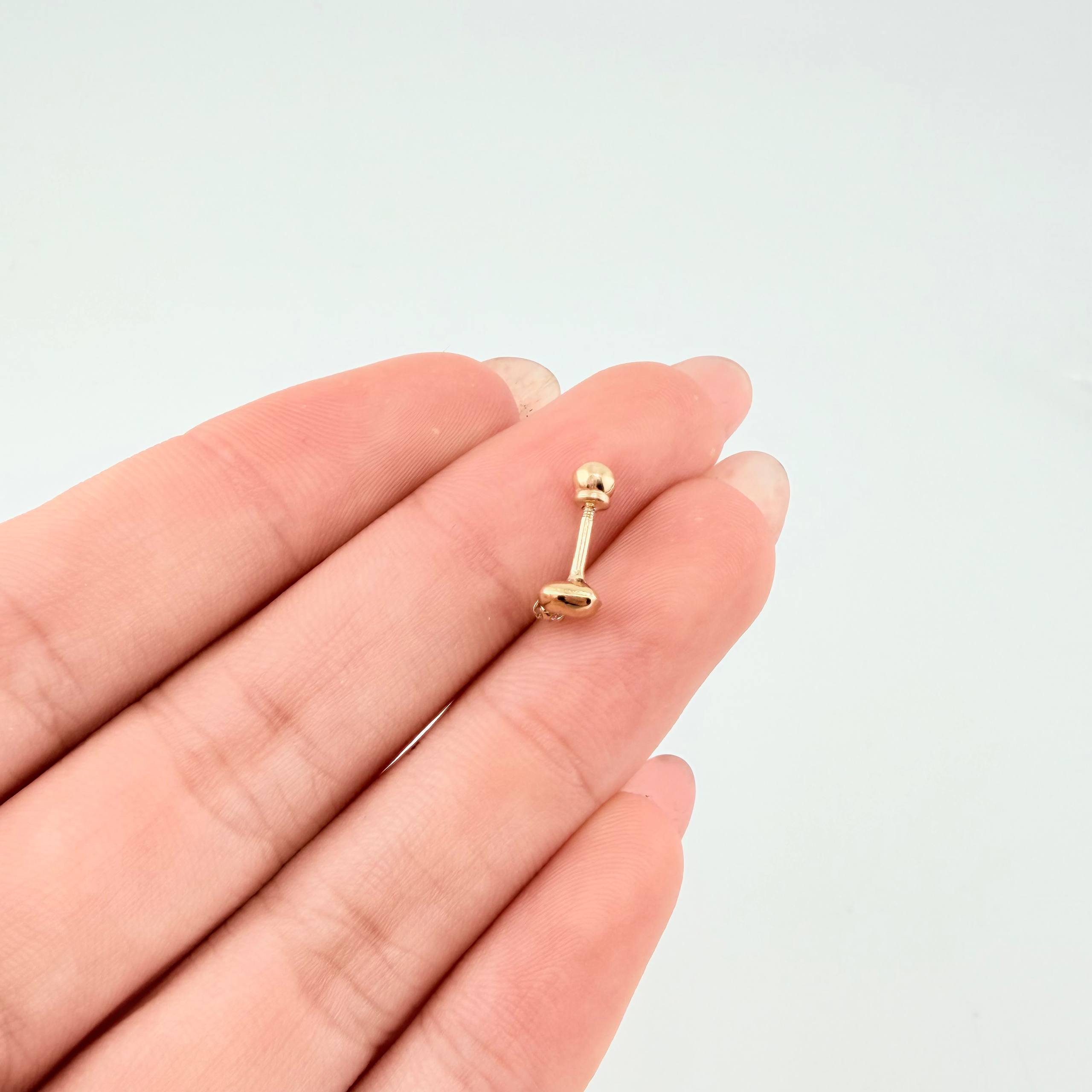 Piercing Destello Corazon 0.35gr / 1.1cm / Oro Amarillo 18K *