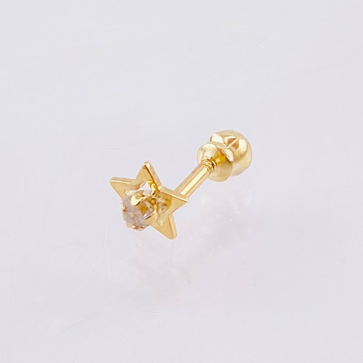 Piercing Chispa Estrella 0.3gr / 1.1cm / Oro Amarillo 18K *