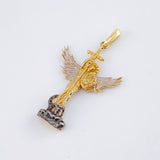 Dije San Miguel Arcangel 3.05gr / 3.5cm / Dos Oros Amarillo Blanco 18K ©