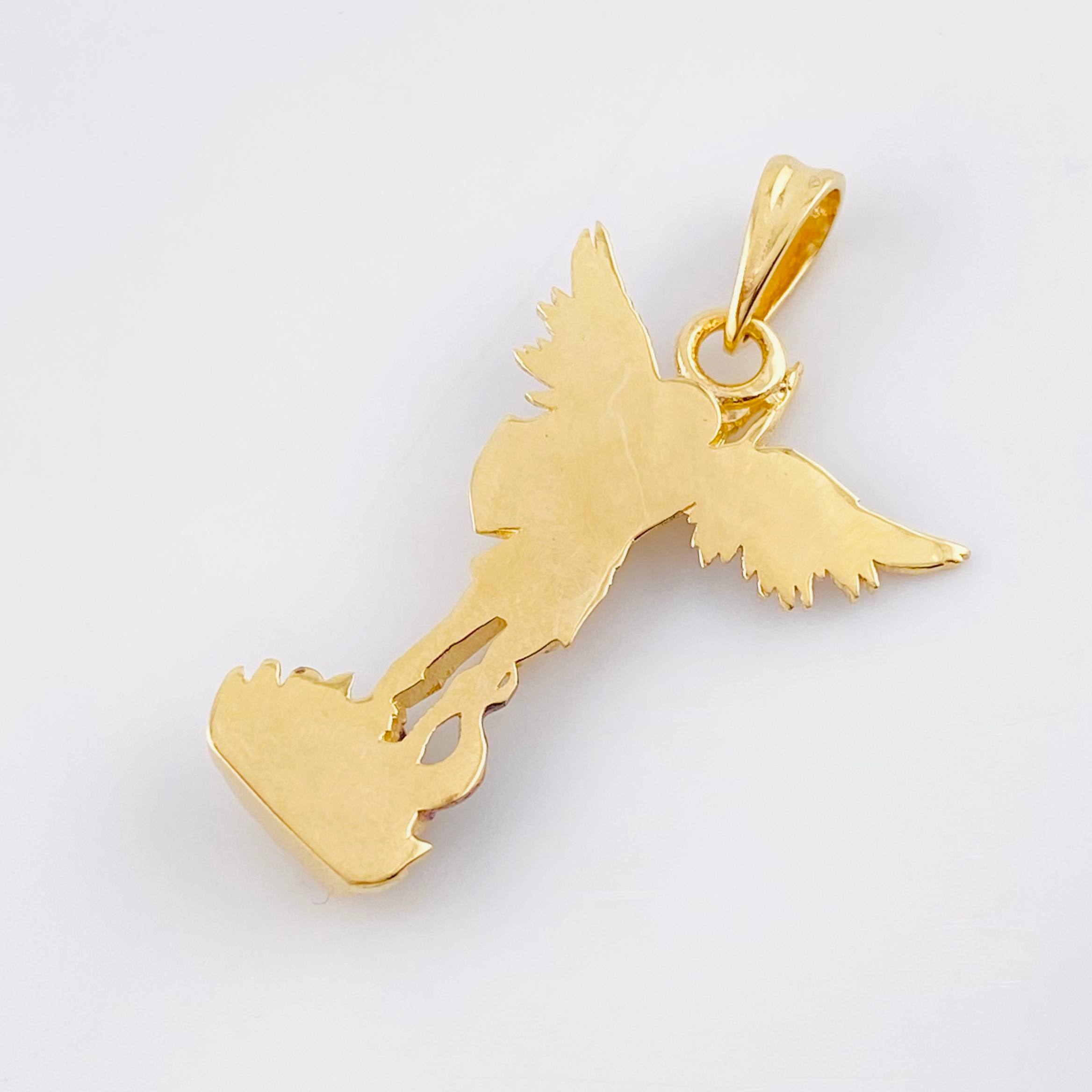 Dije San Miguel Arcangel 3.05gr / 3cm / Dos Oros Amarillo Blanco 18K