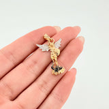 Dije San Miguel Arcangel 3.1gr / 3cm / Dos Oros Amarillo Blanco 18K ©