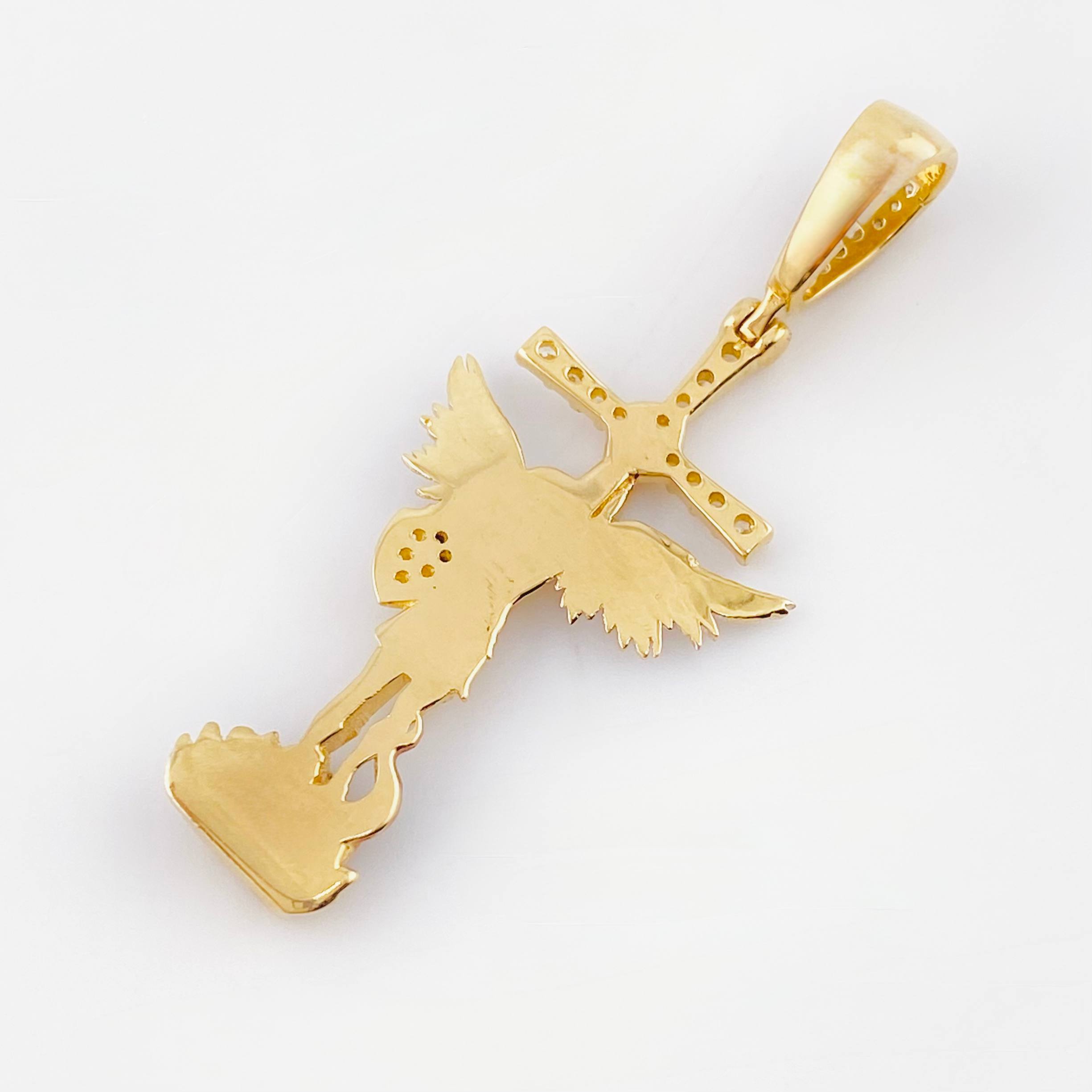 Dije San Miguel Arcangel 3.35gr / 4cm / Dos Oros Amarillo Blanco 18K ©