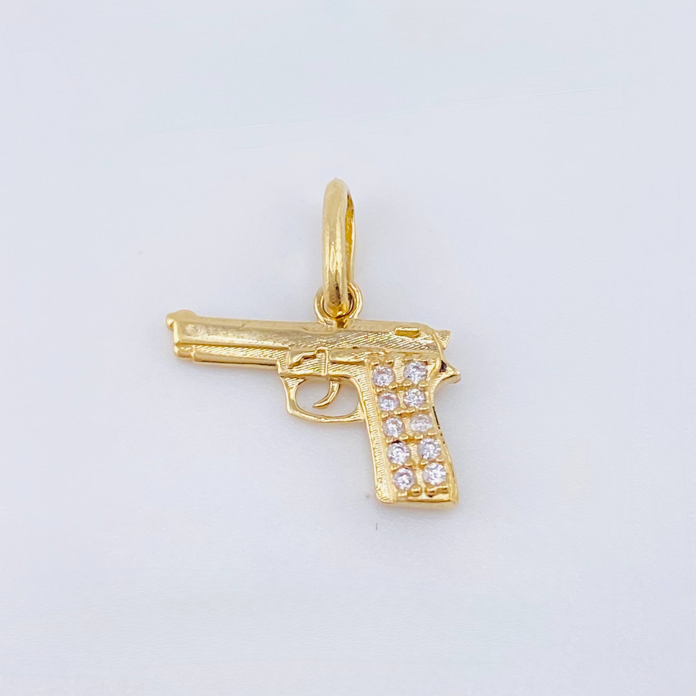 Dije Pistola 1.15gr / 1.5cm / Oro Amarillo 18K ©