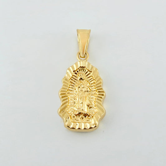 Dije Virgen Guadalupe Silueta Rallado 1.25gr / 2.5cm / Oro Amarillo 18K ©