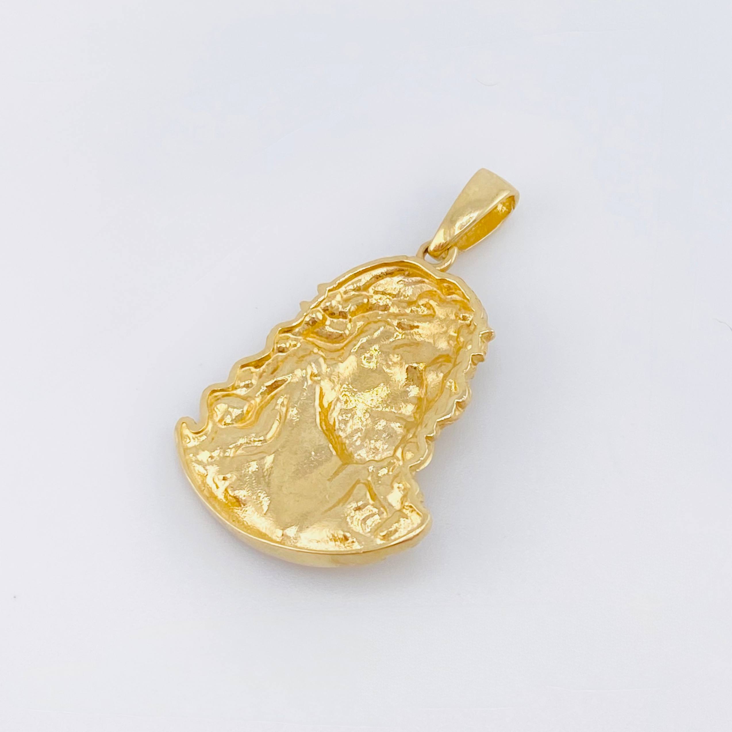 Dije Rostro De Cristo Mate 5.2gr / 3cm / Oro Amarillo 18K ©