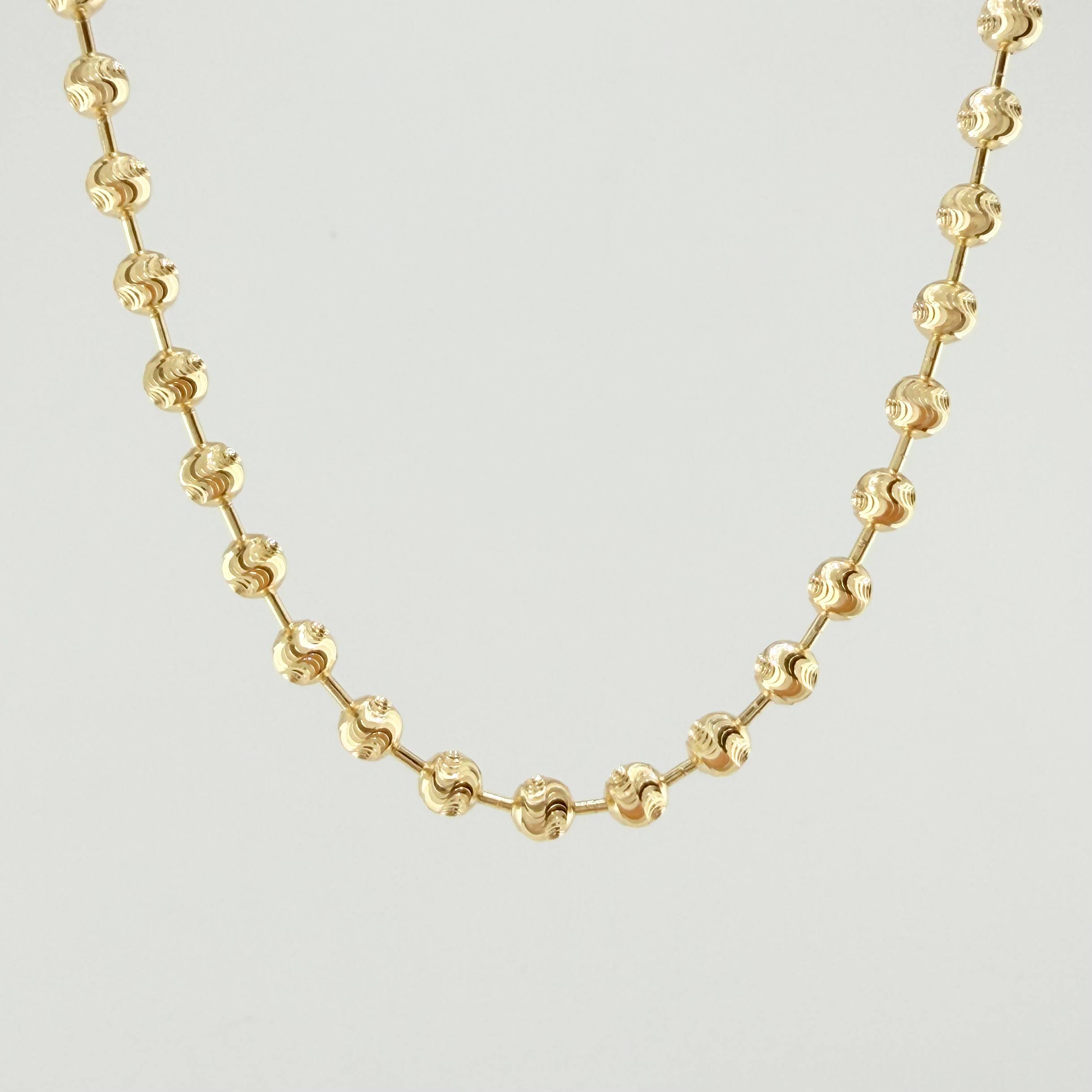 Cadena Militar Media Luna 16.85gr / 60cm / 4mm Oro Amarillo Nac.Esp. 18K ©