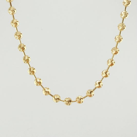 Cadena Militar Media Luna 16.85gr / 60cm / 4mm Oro Amarillo Nac.Esp. 18K ©